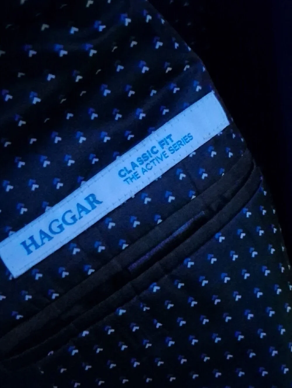 Haggar® Active Series Tailored-Fit Navy Blue Men's Two-Button Classic Blazer